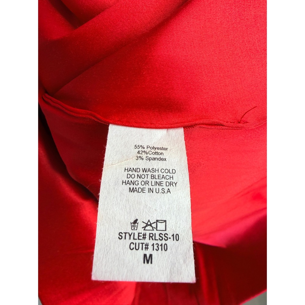Lux LA Red Satin Mini Dress V-Neck Spaghetti Strap Cocktail Medium USA - Picture 7 of 7
